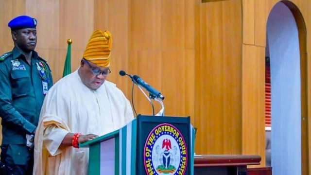 Osun State Governor, Ademola Adeleke Speaking to Teachers